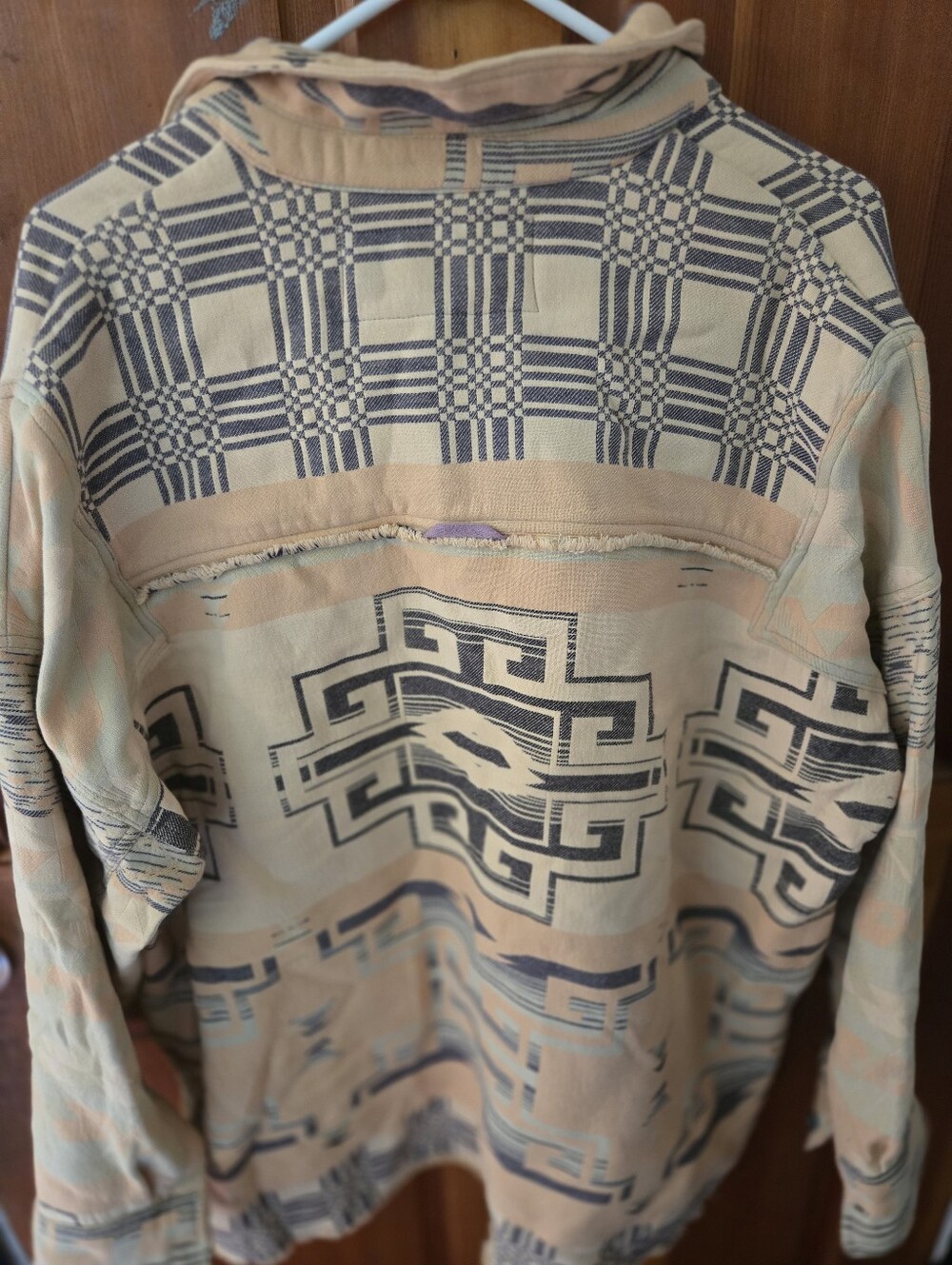 We The Free Beige & Black Aztec-Inspired Pullover Hoodie - Picture 3 of 9